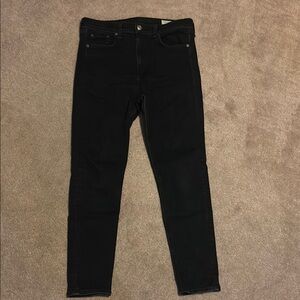 rag & bone Black High Rise Ankle Skinny Jeans Modern Fit Size 30